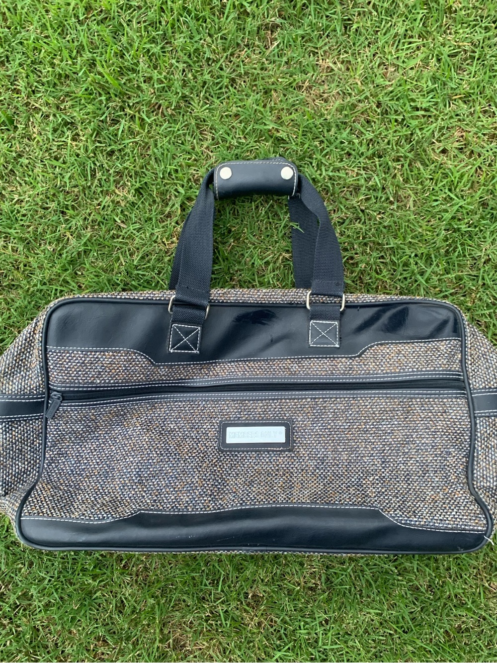 Vintage Unisex Members Only Tweed Weekend Duffel Bag